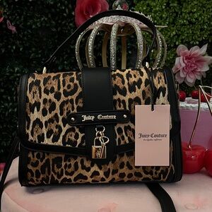 🩷🍒Juicy Couture Black and Tan Leopard crossbody